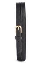 Women's Dries Van Noten Leather Skinny Belt - Black