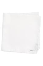 Men's Lanvin Solid Silk Pocket Square, Size - White