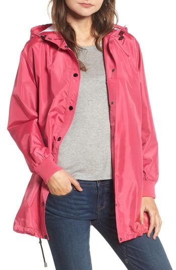 Women's Bp. Longline Hooded Windbreaker, Size - Pink