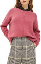 Women's Topshop Pointelle Detail Sweater Us (fits Like 0-2) - Pink