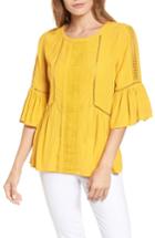 Women's Halogen Embellished Ruffle Top - Yellow