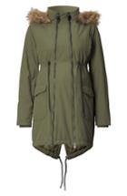 Women's Noppies Malin Two-way Maternity Jacket With Faux Fur Trim - Green