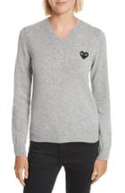 Women's Comme Des Garcons Play Heart Wool Pullover