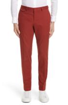 Men's Z Zegna Flat Front Stretch Cotton Trousers Us / 48 Eu R - Red