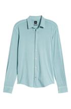 Men's Boss Reid Slim Fit Solid Sport Shirt, Size - Blue
