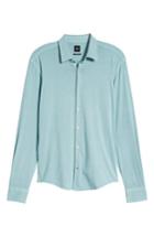 Men's Boss Reid Slim Fit Solid Sport Shirt, Size - Blue