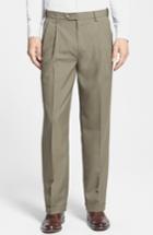 Men's Berle Self Sizer Waist Pleated Trousers X 34 - Green