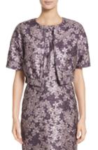 Women's St. John Collection Floral Jacquard Jacket, Size - Purple