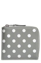 Men's Comme Des Garcons Dots Printed Leather Line Wallet - Grey