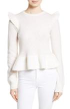 Women's La Vie Rebecca Taylor Ruffle Sweater - White