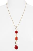 Women's Halogen Molten Semiprecious Stone Y-necklace