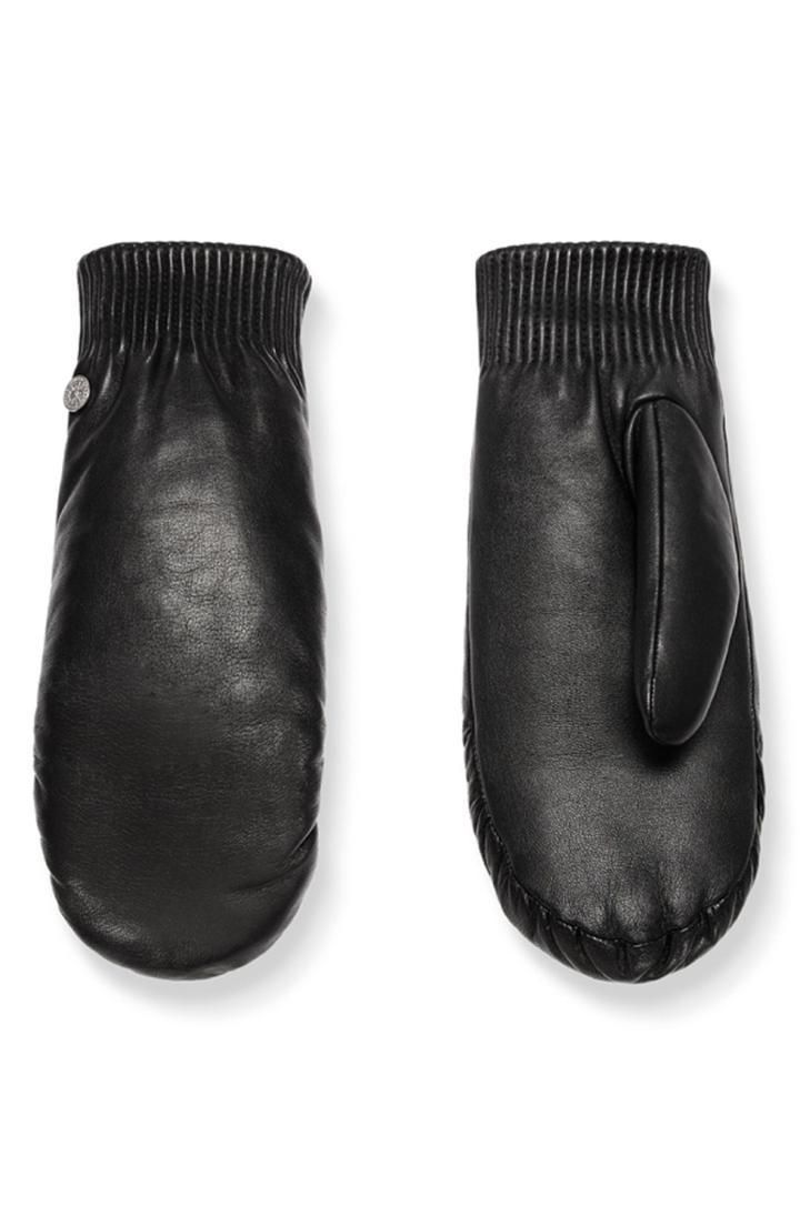 Women's Canada Goose Rib Cuff Leather Mittens