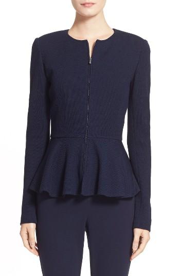 Women's St. John Collection Pique Milano Knit Jacket - Blue