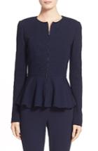 Women's St. John Collection Pique Milano Knit Jacket - Blue