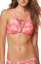 Women's O'neill Palm Strappy Halter Bikini Top - Coral