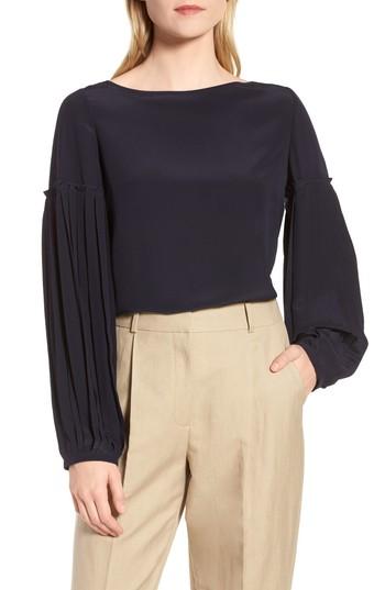 Women's Lewit Pleat Sleeve Silk Top