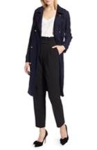 Women's Halogen X Atlantic-pacific Lace Trench Coat - Blue