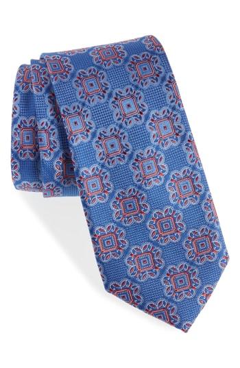 Men's Nordstrom Men's Shop Ribera Medallion Silk Tie, Size - Blue