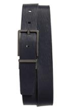 Men's Ck Calvin Klein Saffiano Leather Belt - Navy