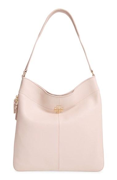 Tory Burch Ivy Leather Hobo - Beige
