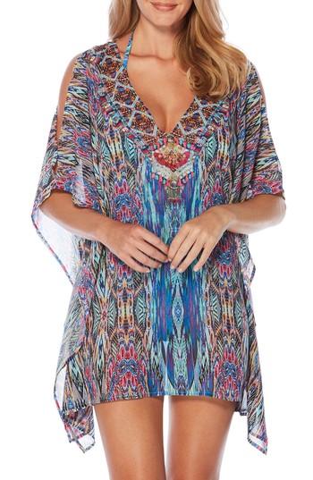Women's Laundry By Shelli Segal Abstract Feathers Cover-up Tunic