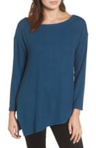 Women's Gibson Asymmetrical Cozy Fleece Top, Size - Blue