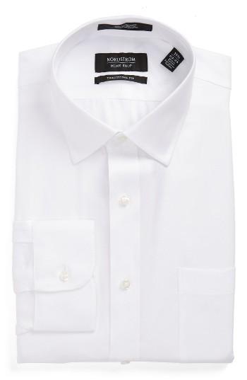 Men's Nordstrom Men's Shop Smartcare(tm) Traditional Fit Solid Dress Shirt .5 32/33 - White