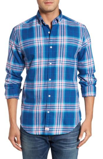 Men's Vineyard Vines Murray Classic Fit Point Lobos Plaid Flannel Sport Shirt - Blue