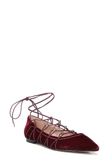 Women's Sam Edelman Rockwell Ghillie Pointy Toe Flat M - Red
