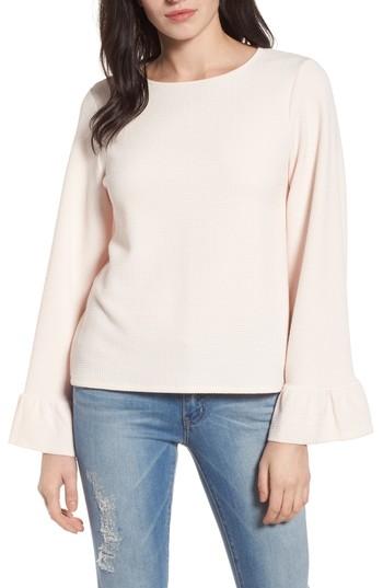 Women's Halogen Ruffle Cuff Knit Top - Pink