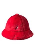 Women's Kangol Faux Fur Casual Bucket Hat - Red