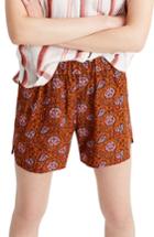 Women's Madewell Paisley Pull-on Shorts - Orange