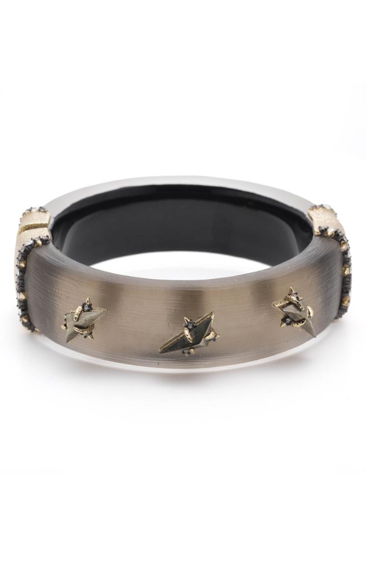 Women's Alexis Bittar Brutalist Butterfly Triple Stone Studded Hinge Bangle