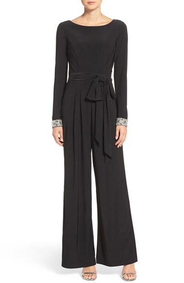 Women's Vince Camuto Embellished Wide Leg Jumpsuit - Black