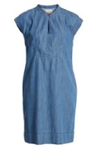 Women's J.crew Dorado Keyhole Chambray Dress - Blue