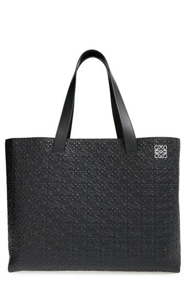 Loewe Embossed Leather Shopper -