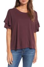Women's Current/elliott The Ruffle Roadie Tee - Purple
