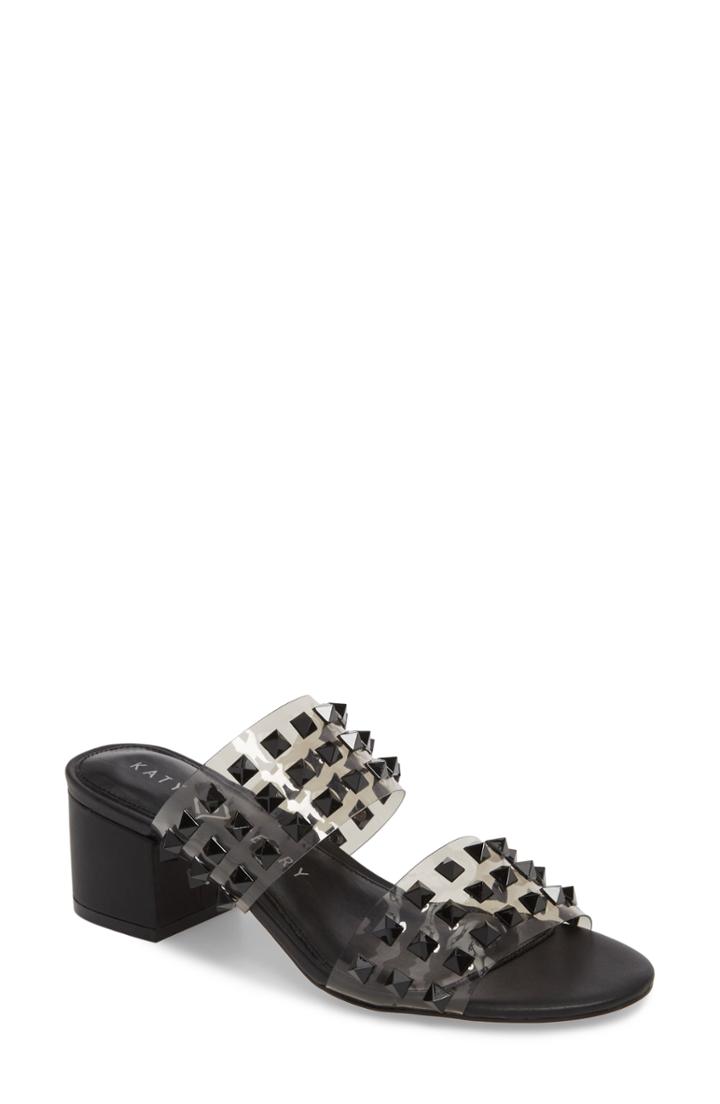 Women's Katy Perry The Kenzie Studded Sandal .5 M - Black