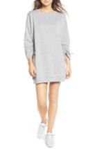 Women's Cotton Emporium Ruched Sleeve Sweatshirt Dress - Grey