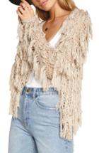 Women's Amuse Society Chelsea Fringe Sweater - Beige