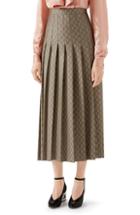 Women's Gucci Pleated Gg Canvas Skirt Us / 42 It - Brown
