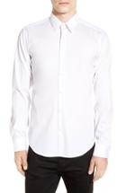 Men's Theory 'sylvain' Trim Fit Long Sleeve Sport Shirt, Size - White