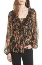 Women's Needle & Thread Rainbow Rose Chiffon Top - Black