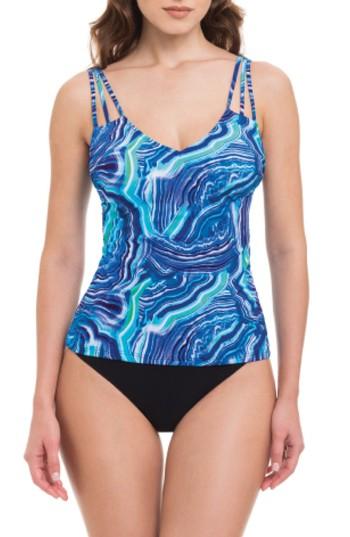 Women's Profile By Gottex Quartzite Tankini Top - Grey