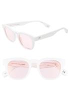 Women's Le Specs Block Party 49mm Round Sunglasses - Optic White