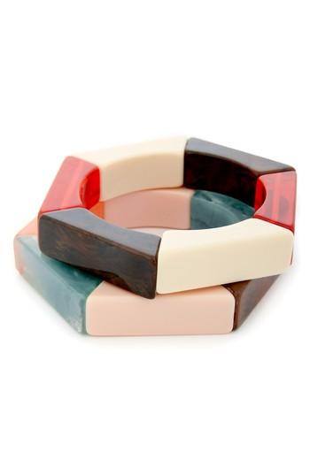 Women's Sole Society Set Of 2 Hexagonal Stretch Bangles