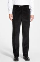 Men's Berle Pleated Corduroy Trousers X 30 - Black