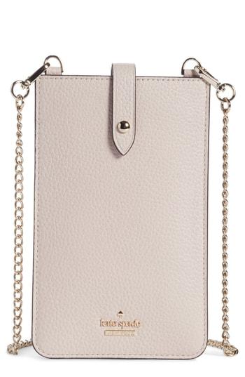 Kate Spade New York Pebbled Leather Phone Crossbody Bag - Beige