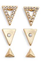 Women's Treasure & Bond Set Of 3 Triangle Stud Earrings