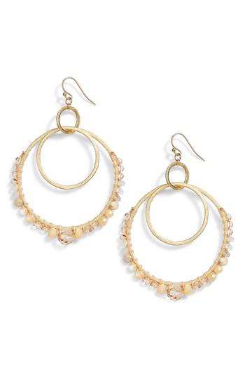 Women's Chan Luu Semiprecious Stone Double Hoop Drop Earrings
